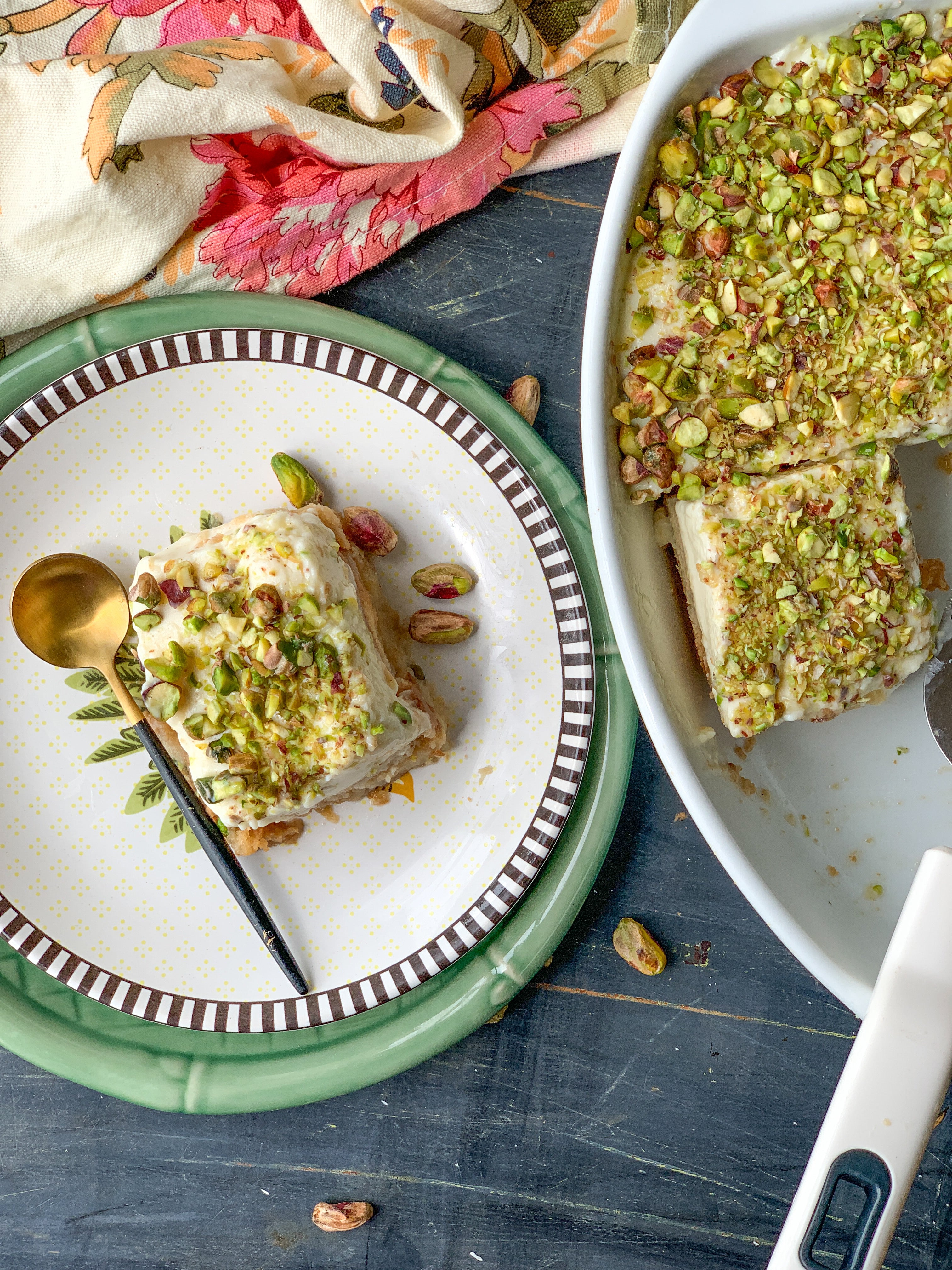 Levantine Rose & Pistachio Bread Pudding
