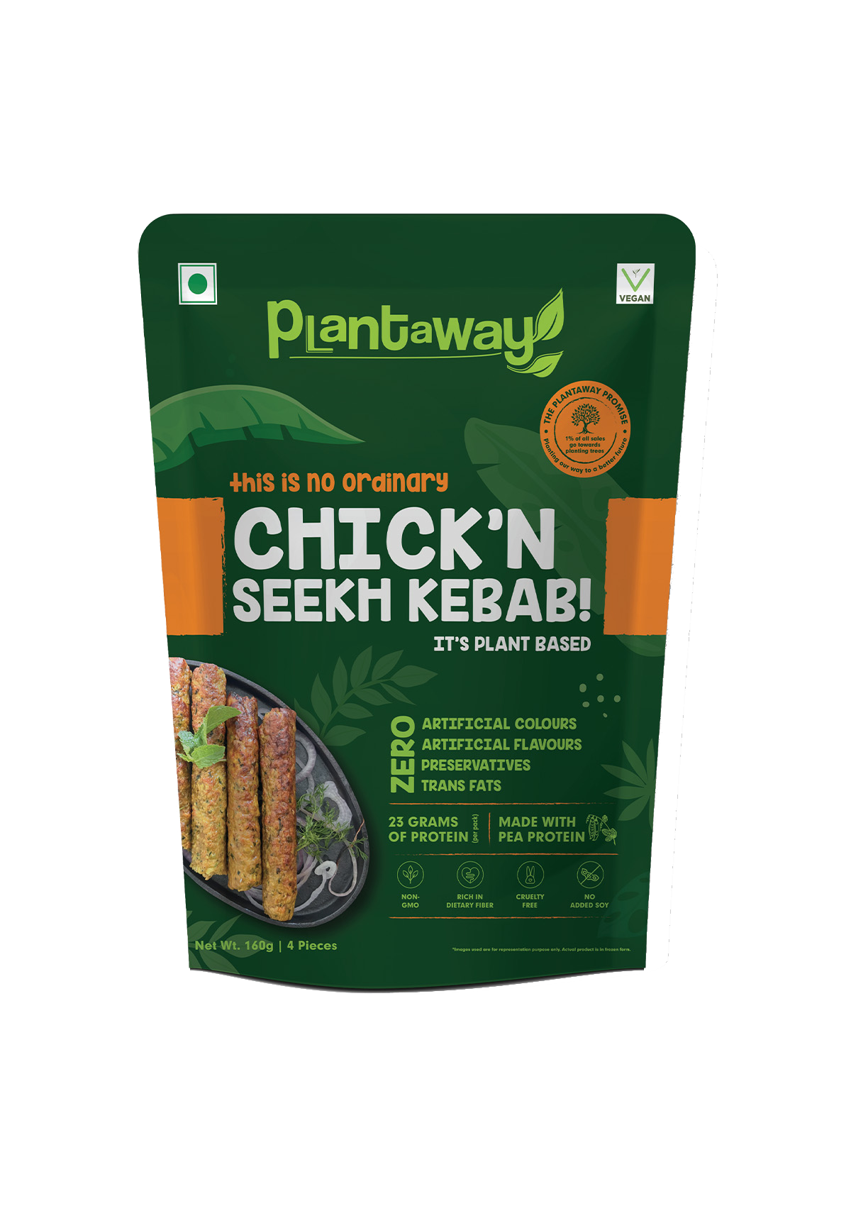 Test Plant Based Chick'n Seekh Kebab