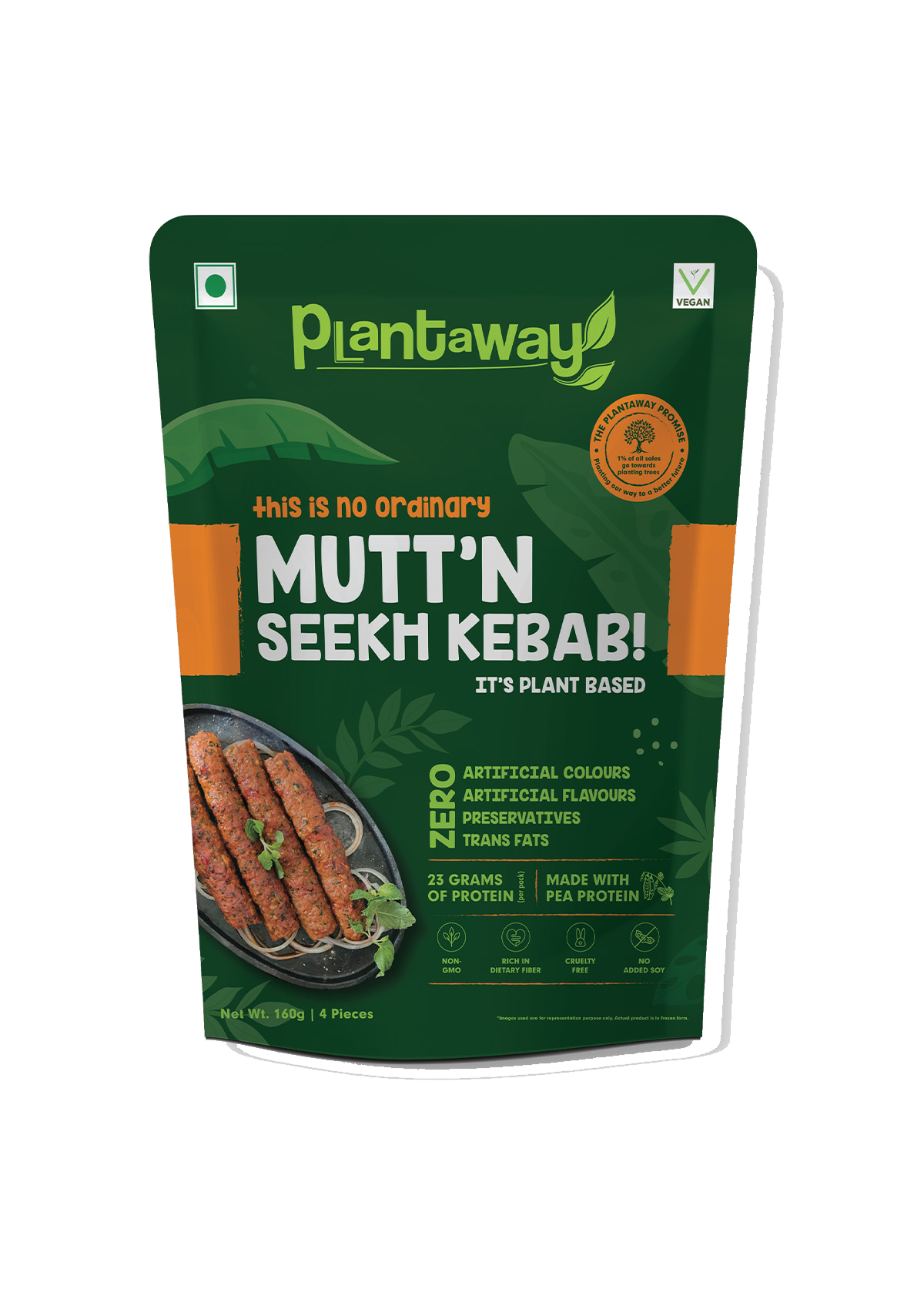 Test Plant Based Mutt'n Seekh Kebab