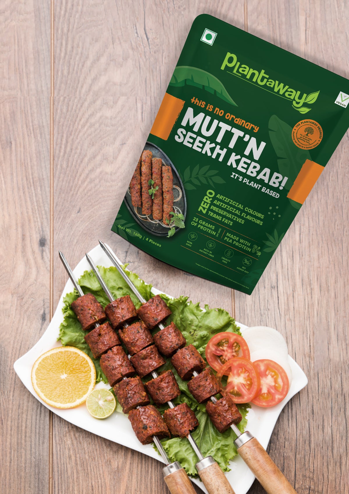 Test Plant Based Mutt'n Seekh Kebab