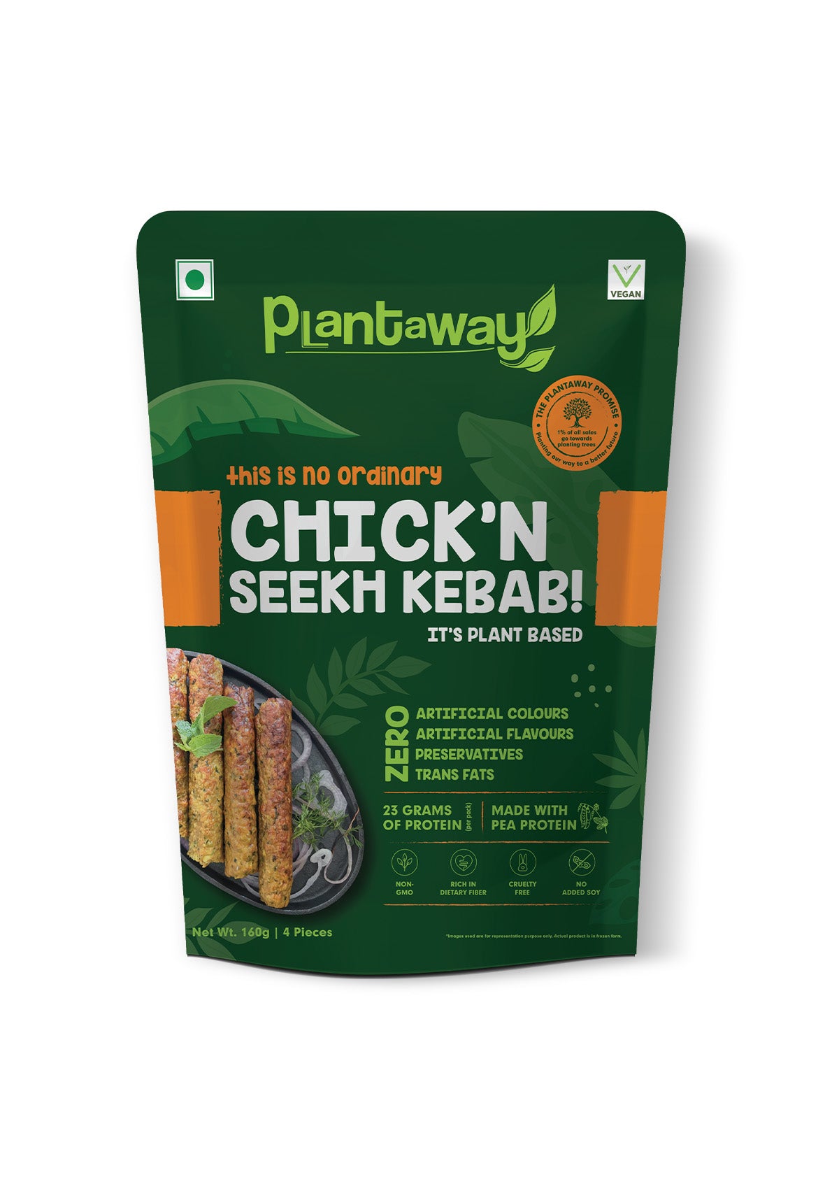 Test Plant Based Chick'n Seekh Kebab